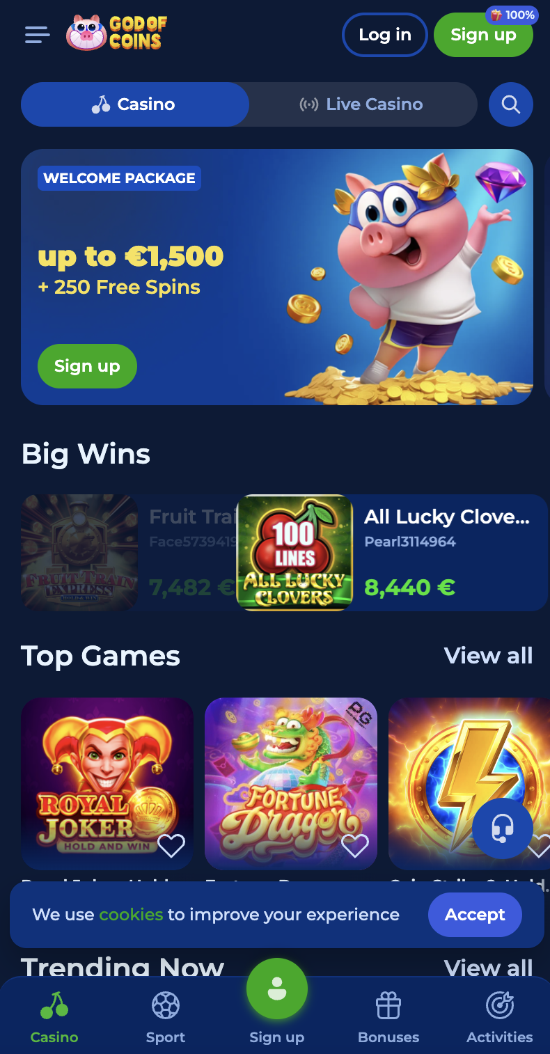 god of coins moble app